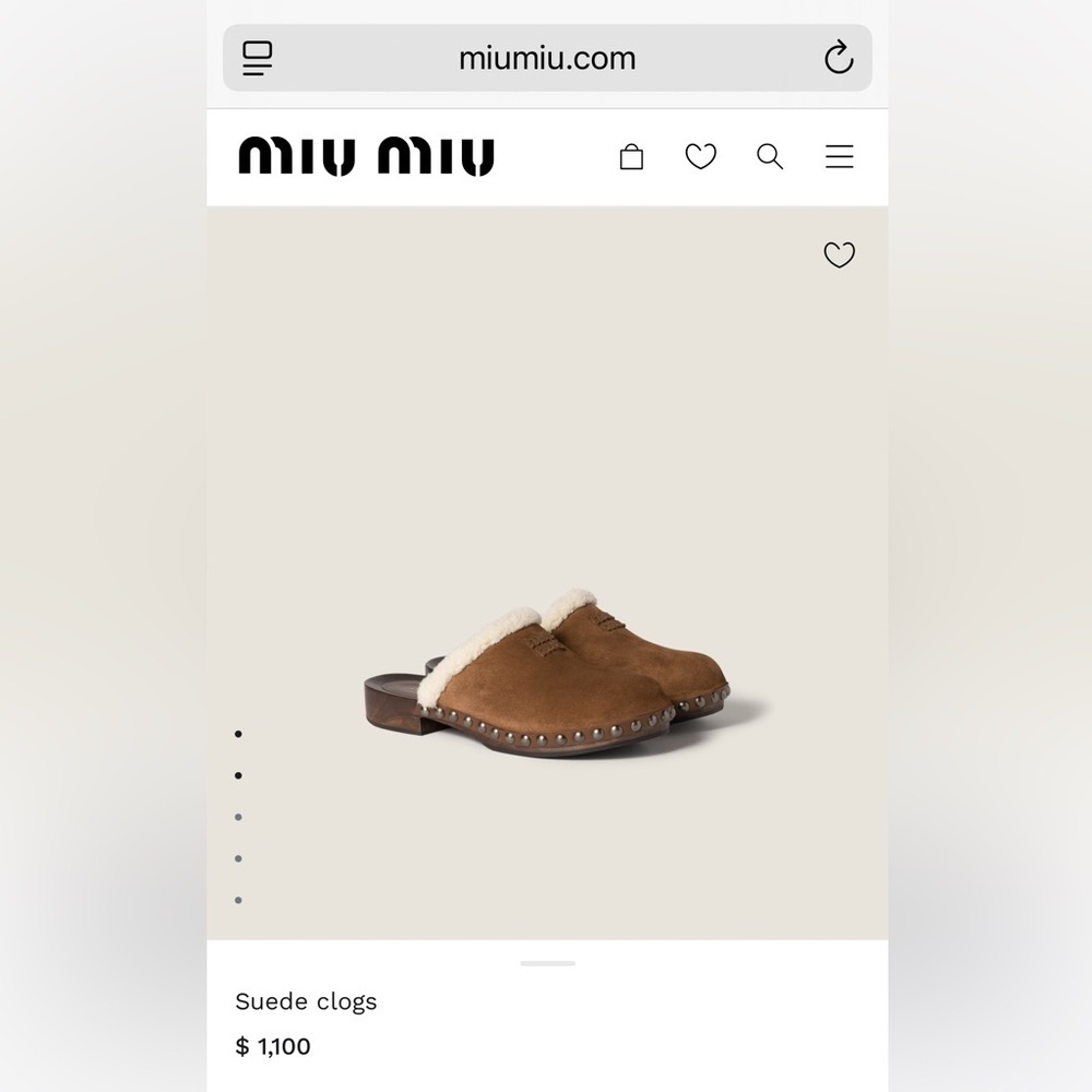NEW Miu Miu Women’s Cocoa Brown Suede Clogs Italian size 39 - Picture 3 of 10